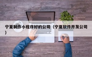 莒县宁夏制作小程序好的公司（宁夏软件开发公司）
